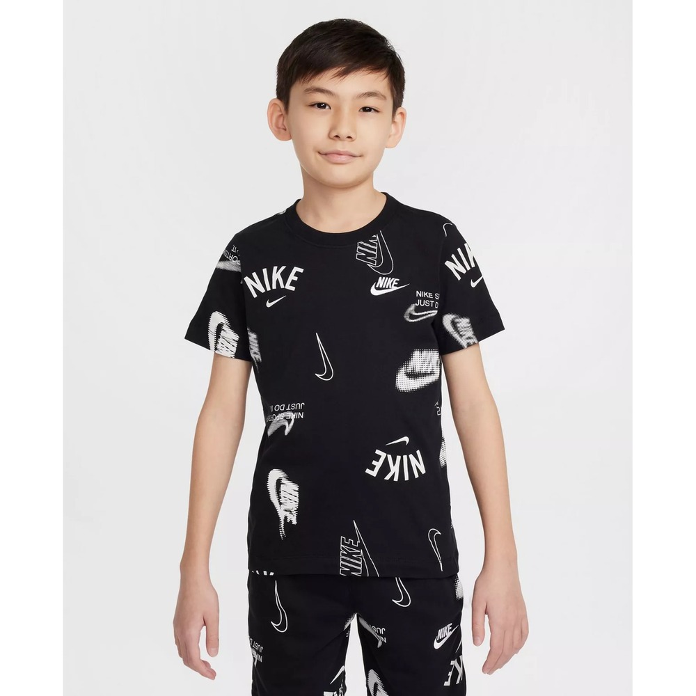Nike Youth Boys Size XL Sportswear Logo Graphic Short Sleeve T-Shirt Black 2179